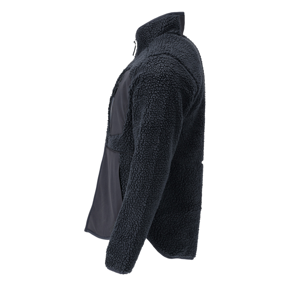 Faserpelz Jacke mit Reißverschluss CUSTOMIZED Schwarzblau XL