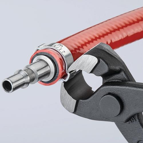 Ohrklemmenzange Gesamt-L.220mm Kopf schwarz atram.Kunststoff-Überzug KNIPEX
