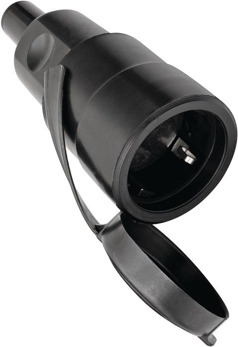 Bau-/Industriekupplung 10-/16~ A 250 V schwarz IP44 Vollgummi KALTHOFF