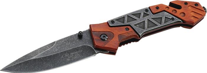 Rettungsmesser Klingenlänge 92 mm Heftlänge 127 mm Länge geöffnet 219 mm Pakkaholz HERBERTZ