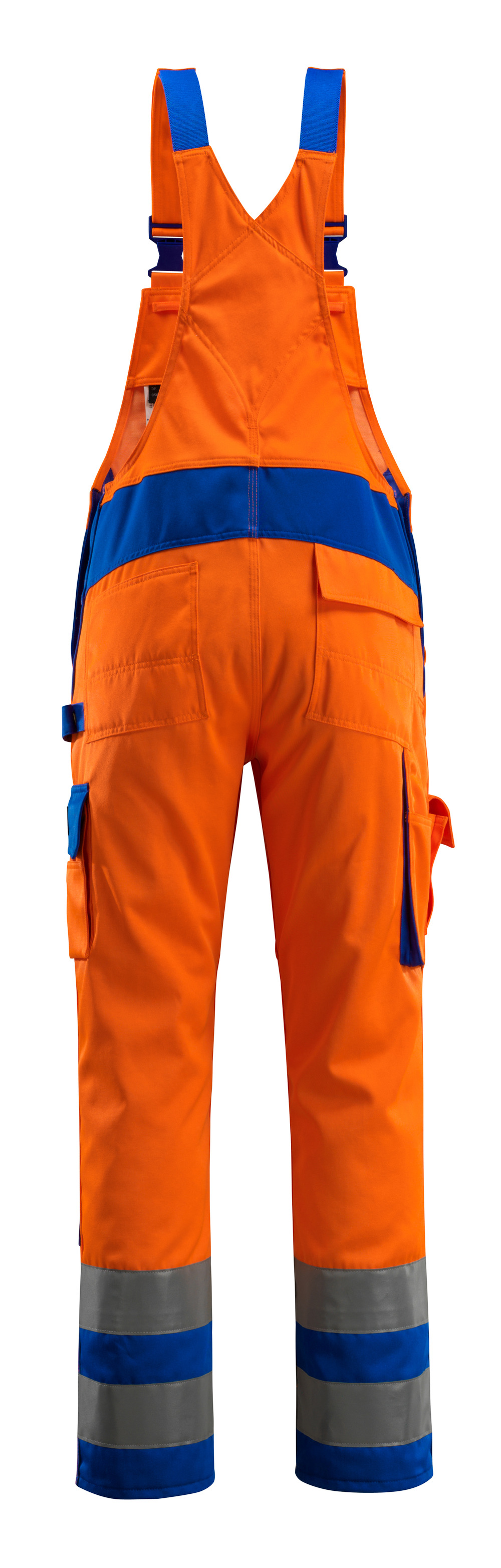 Latzhose mit Knietaschen SAFE COMPETE Hi-vis Orange/Kornblau 82C46