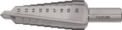 Stufenbohrer Bohrber.12-20mm HSS ger.genutet Z.2 Stufen 9 TECWERK