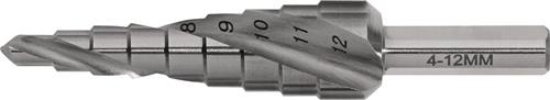 Stufenbohrer Bohrber.4-12mm HSS Spiralnut Z.2 Stufen 9 TECWERK
