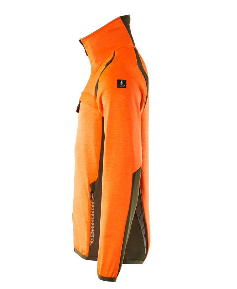 Fleecejacke ACCELERATE SAFE Hi-vis Orange/Moosgrün L