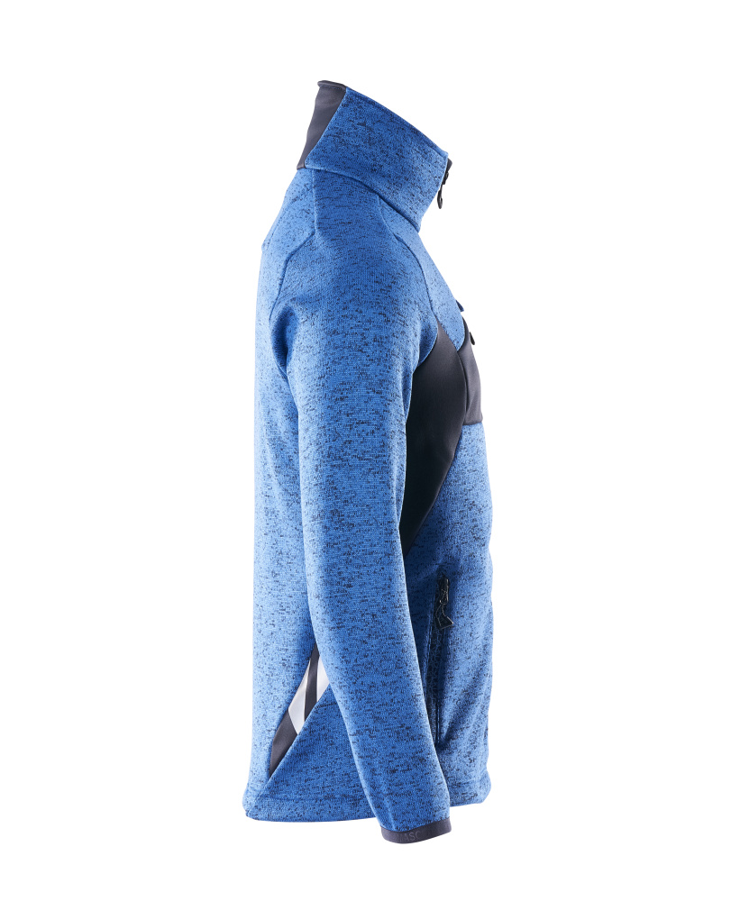 Strickpullover mit Reißverschluss ACCELERATE Azurblau/Schwarzblau XL