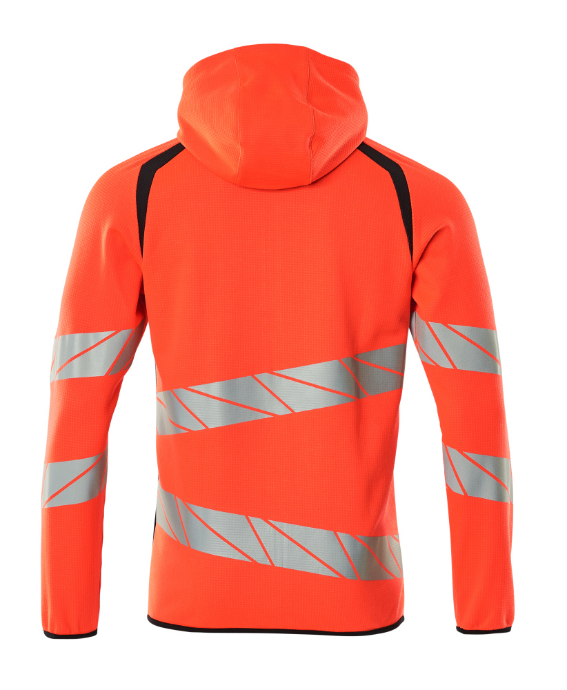 Kapuzenpullover mit Reißverschluss ACCELERATE SAFE Hi-vis Rot/Schwarzblau XS