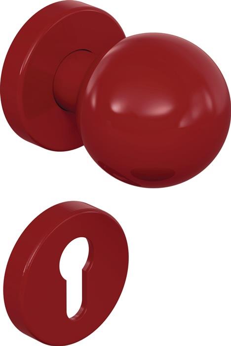 Rosettengarnitur 111R03.133 U Form PZ DIN links / rechts Kugel D/K 33 rubinrot 33