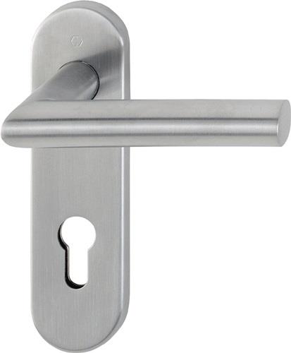 Kurzschildgarnitur Ams.E1400/353KH VA F69 PZ rd Drückergrt.HOPPE