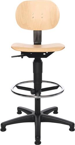 Arbeitsdrehstuhl Tec 11 Bodengleiter+Fußring Buche 590-840mm TOPSTAR