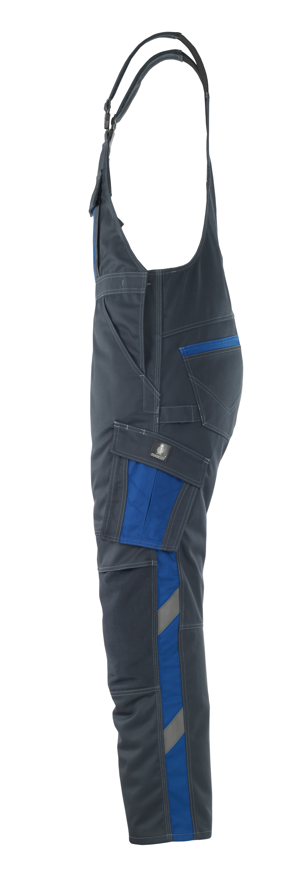 Latzhose mit Knietaschen UNIQUE Schwarzblau/Kornblau 76C48