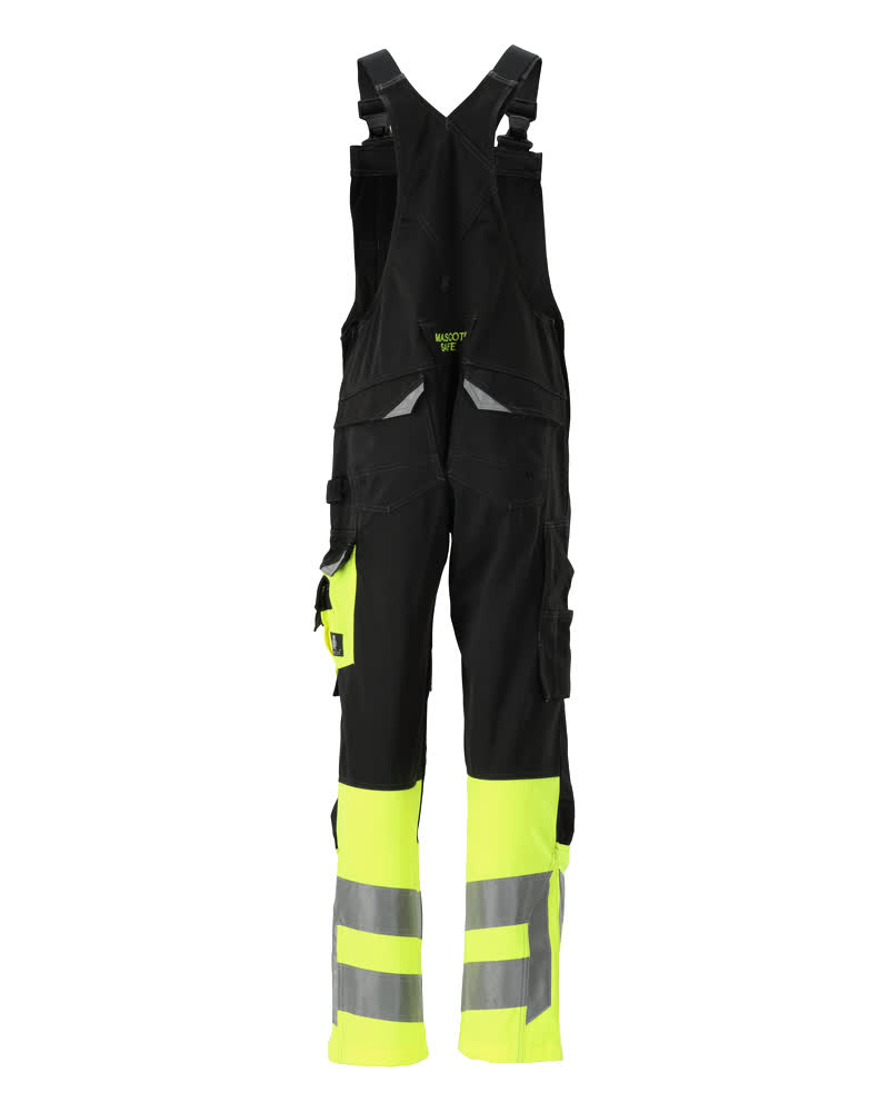 Latzhose mit Knietaschen SAFE SUPREME Schwarz/Hi-vis Gelb 76C46