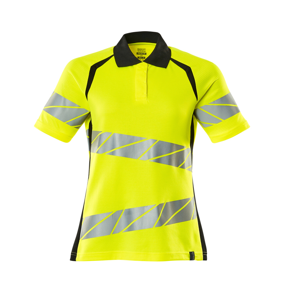 Damen-Passform Polo-Shirt ACCELERATE SAFE Hi-vis Gelb/Schwarz L  ONE