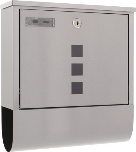 Briefkasten Costa H.305mm B.335mm T.100mm grau VA DIN C4 ROTTNER