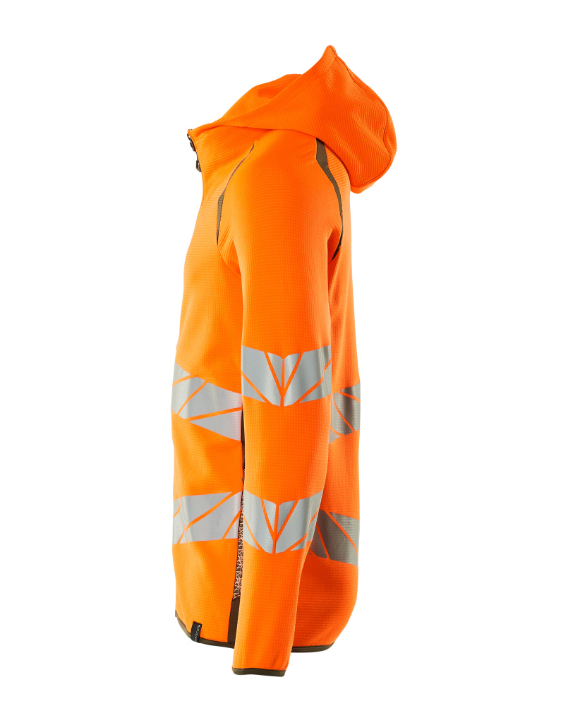 Kapuzenpullover mit Reißverschluss ACCELERATE SAFE Hi-vis Orange/Moosgrün XS