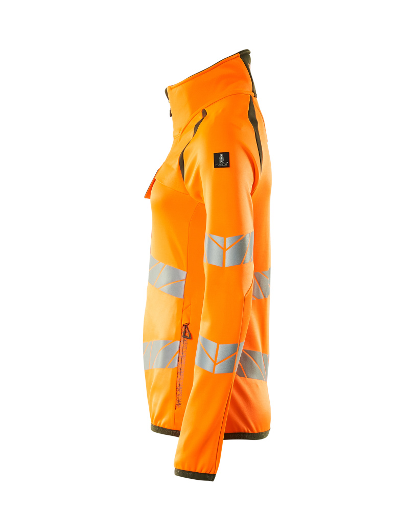 Damen-Passform Fleecejacke ACCELERATE SAFE Hi-vis Orange/Moosgrün L