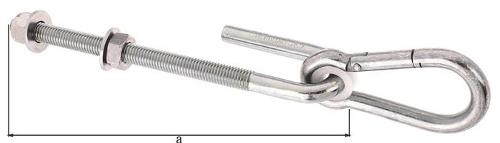 Schaukelhaken Maß a 200 mm Stahl galvanisch verzinkt, dickschichtpassiviert GAH