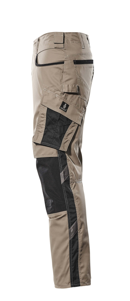 Hose mit Knietaschen UNIQUE Hellkhaki/Schwarz 82C44
