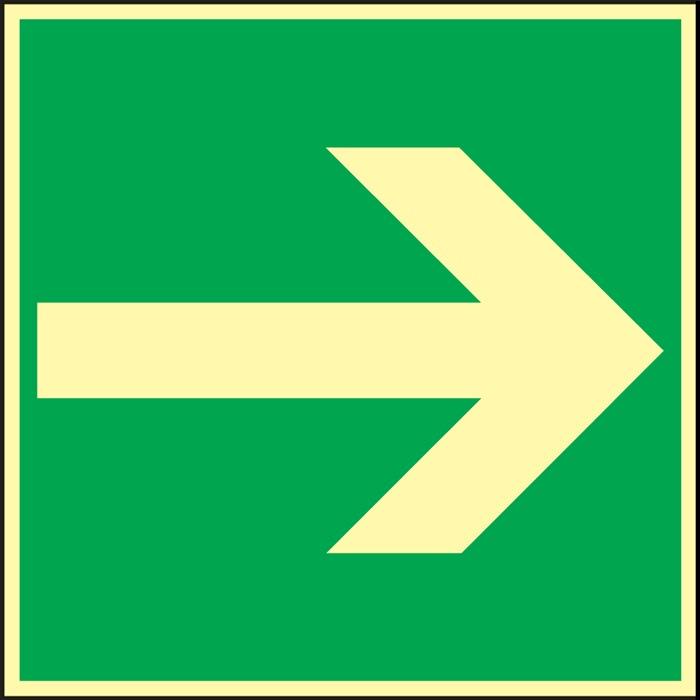 Rettungszeichen BGV A8 L148xB148 mm Pfeil gerade Folie