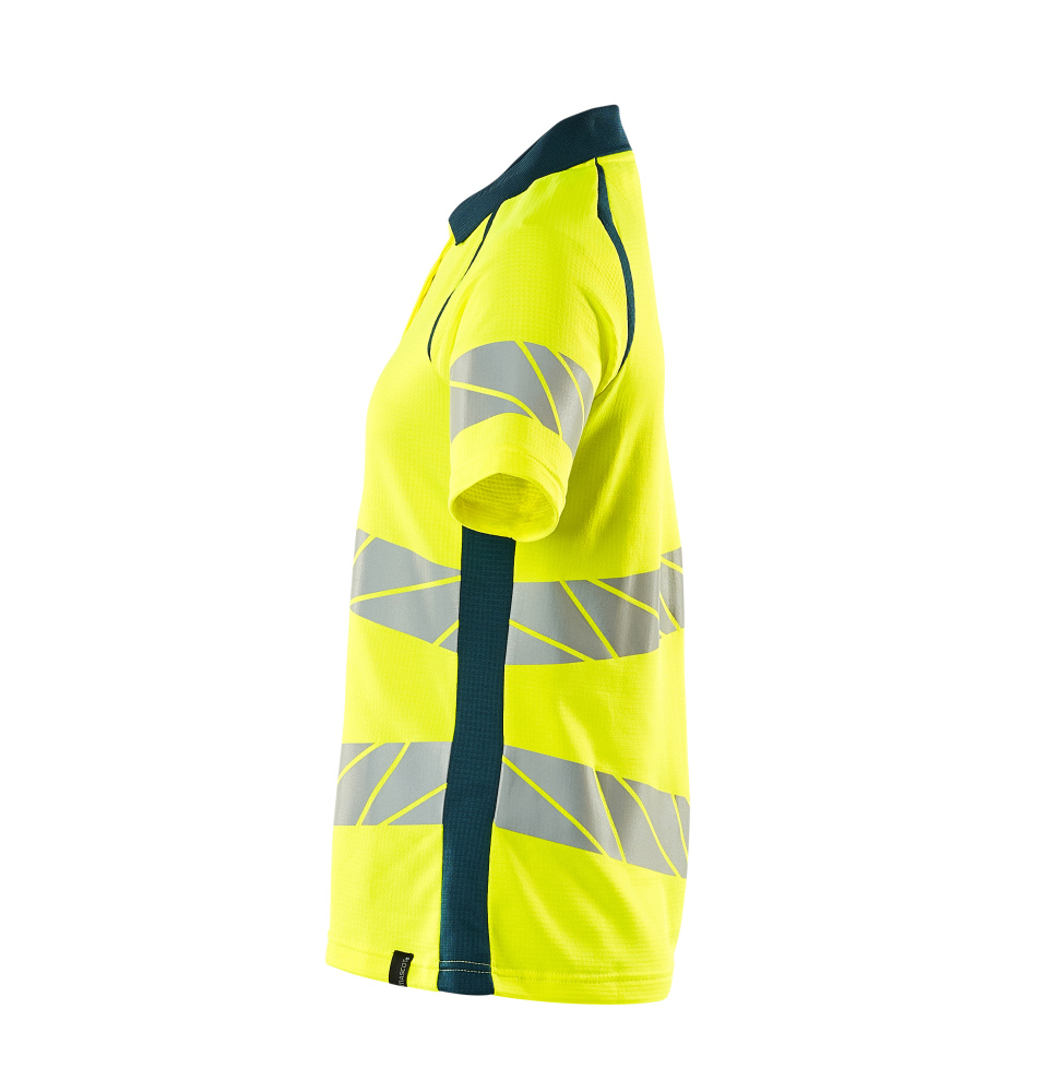 Damen-Passform Polo-Shirt ACCELERATE SAFE Hi-vis Gelb/Dunkelpetroleum L  ONE