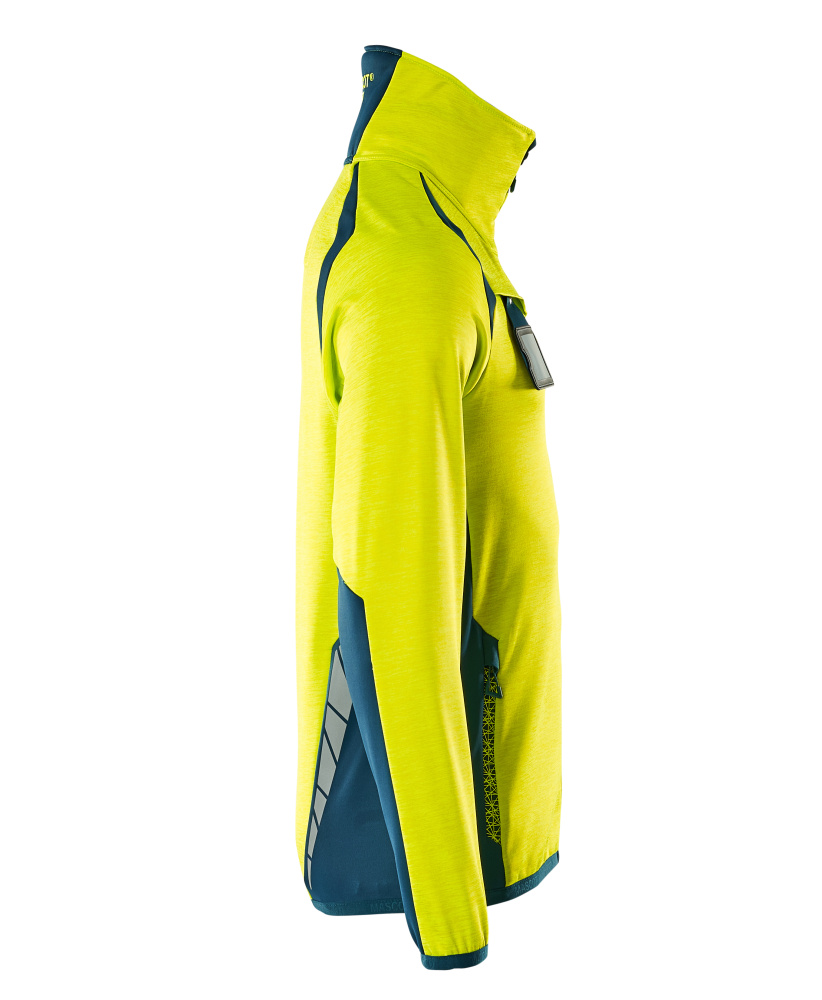 Fleecepullover mit Reißverschluss ACCELERATE SAFE Hi-vis Gelb/Dunkelpetroleum L