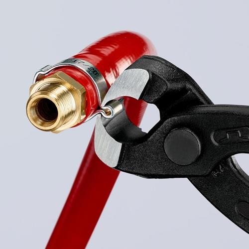 Ohrklemmenzange Gesamt-L.220mm Kopf schwarz atram.Kunststoff-Überzug KNIPEX