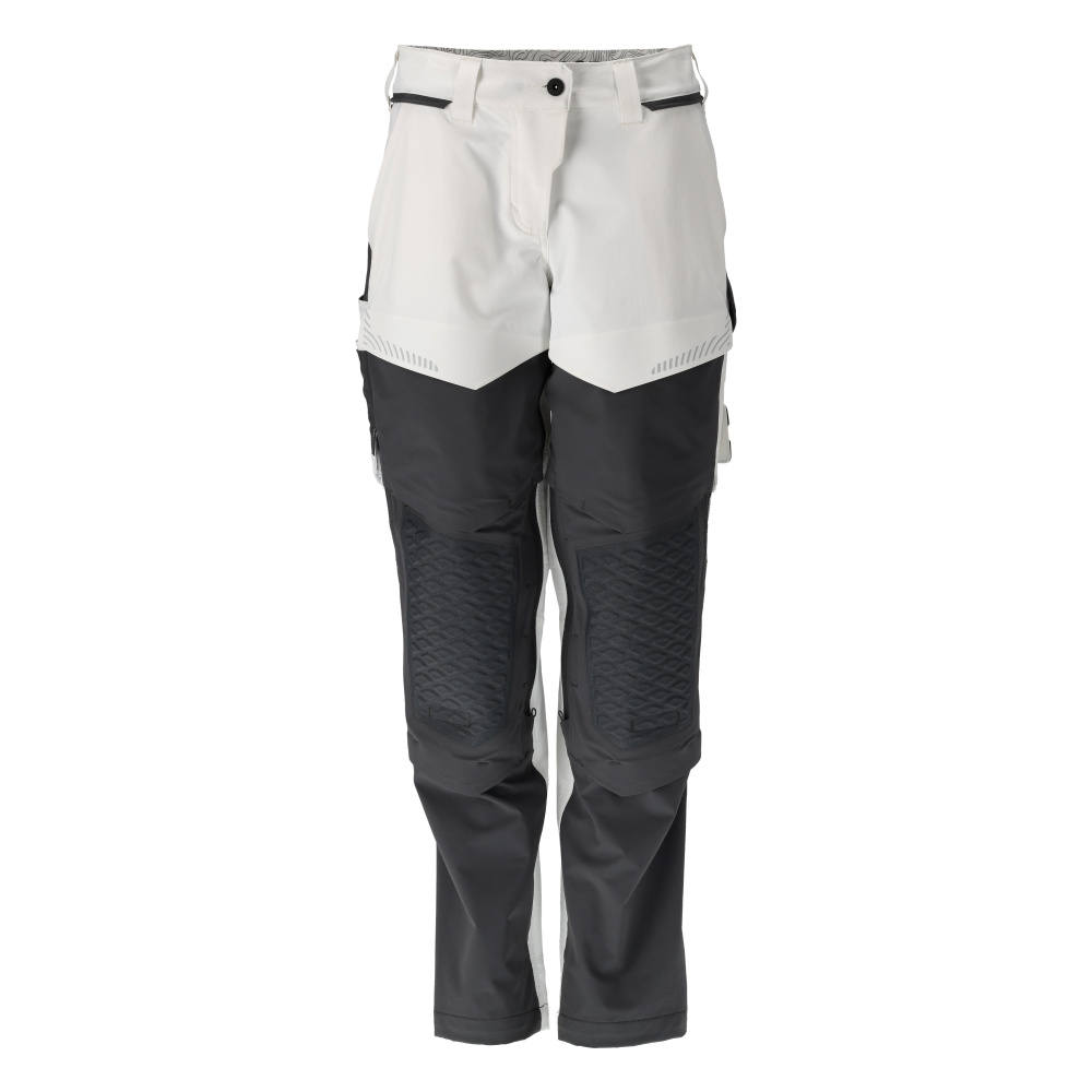 Damen-Passform DIAMOND Hose mit Knietaschen, Maler CUSTOMIZED Weiß/Anthrazitgrau 82C50