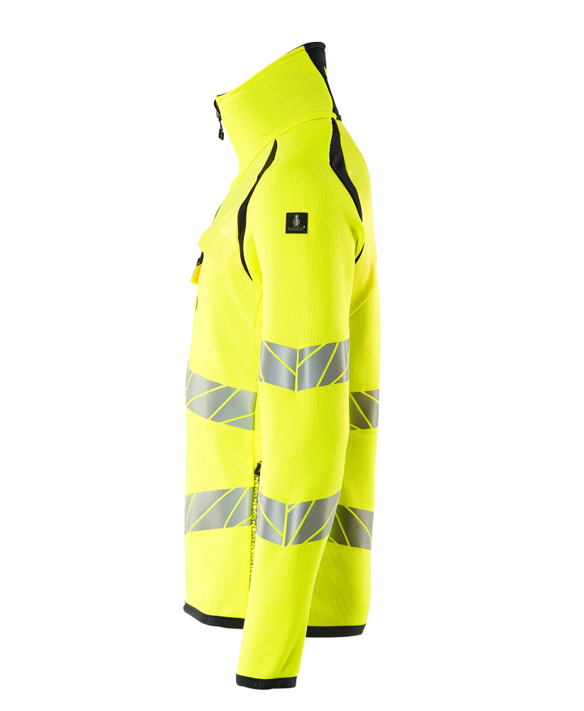 Strickpullover mit kurzem Reißverschluss ACCELERATE SAFE Hi-vis Gelb/Schwarzblau 5XL