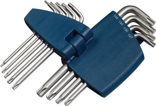 Winkelschraubendrehersatz 9-tlg.T9-T45 Ku.-Halter TECWERK