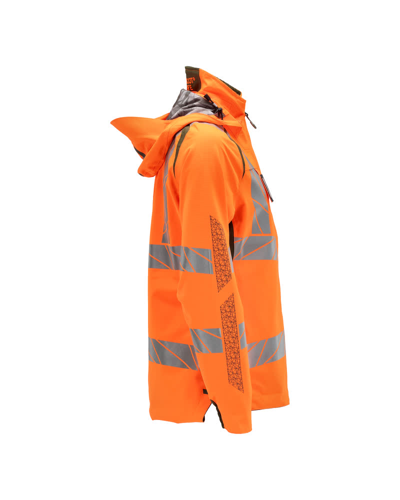 Damen-Passform Hardshelljacke ACCELERATE SAFE Hi-vis Orange/Moosgrün L