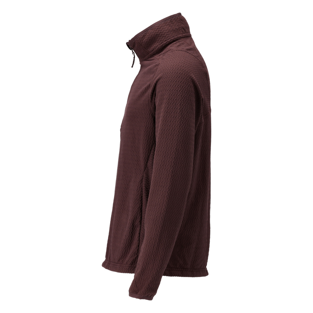 Microfleece Pullover mit kurzem Reißverschluss CUSTOMIZED Bordeaux XS