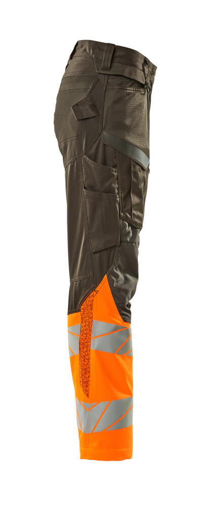 Damen-Passform DIAMOND Hose mit Knietaschen ACCELERATE SAFE Dunkelanthrazit/Hi-vis Orange 82C50