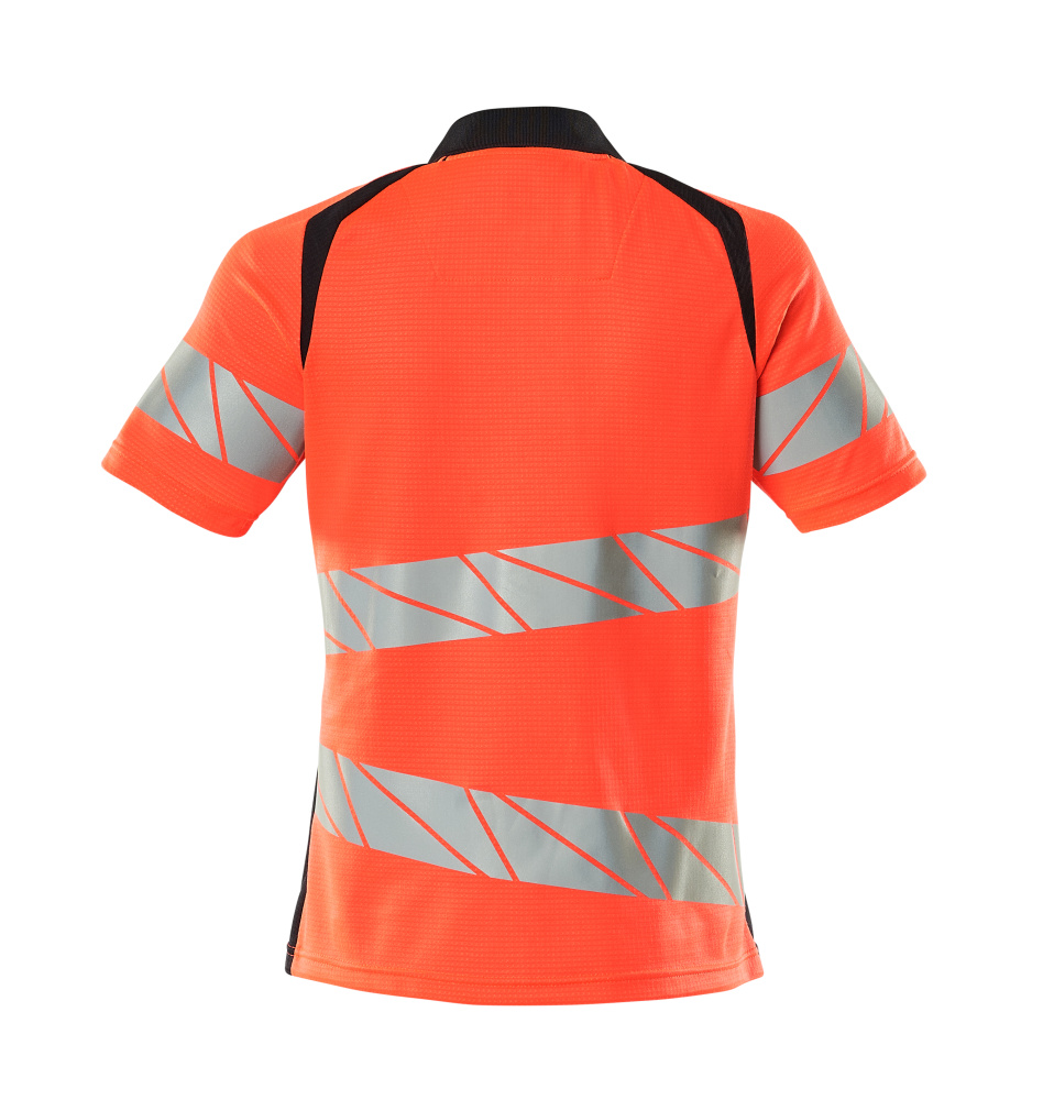 Damen-Passform Polo-Shirt ACCELERATE SAFE Hi-vis Rot/Schwarzblau L  ONE