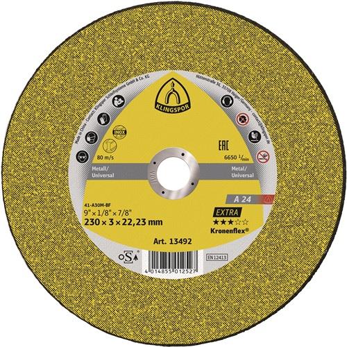 Trennscheibe A 24 Extra D115x2,5mm gekr.STA Bohr.22,23mm KLINGSPOR