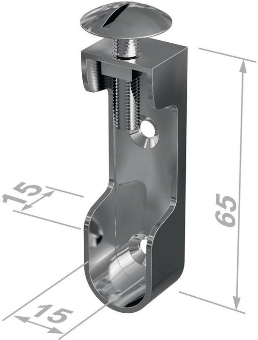 Schrankrohrlager 11118 Zinkdruckguss vernickelt Wandmontage 30x15 mm PG
