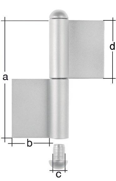 Konstruktionsband Typ K04 2teilig zum Anschweißen Rundkopf 3 mm