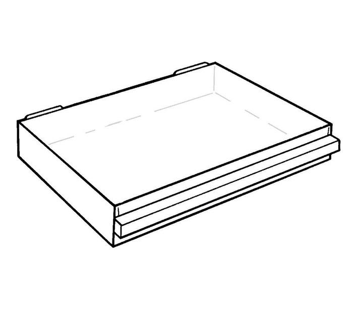 Ersatzschublade 250-03 B.320xT.240xH.57mm transpar. a.PP d.Trennwände unterteilbar f.Art.Nr.871610 RAACO
