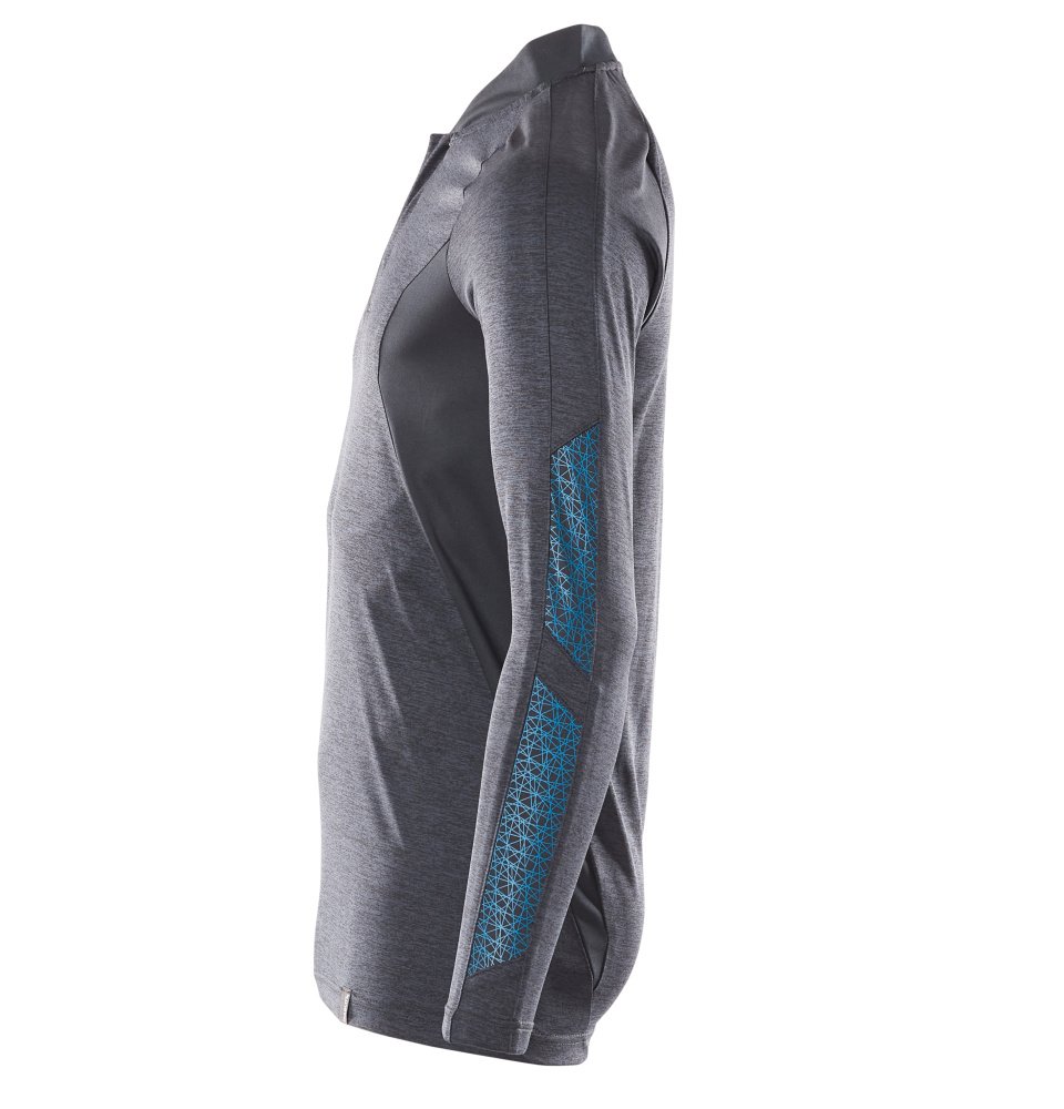 Polo-Shirt, Langarm ACCELERATE Schwarzblau meliert 2XLONE