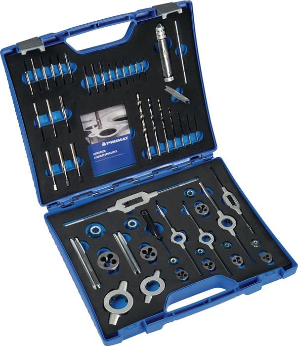Gewindeschneidzeugsatz M3-M12 52-teilig HSS Kunststoffkoffer PROMAT