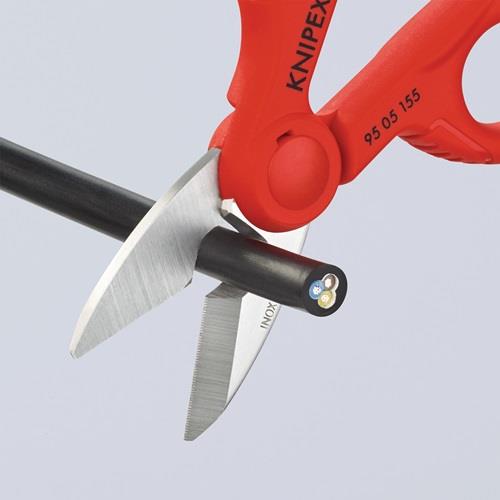 Elektriker-/Handwerkerschere L.155mm 2-K.-Hüllen KNIPEX