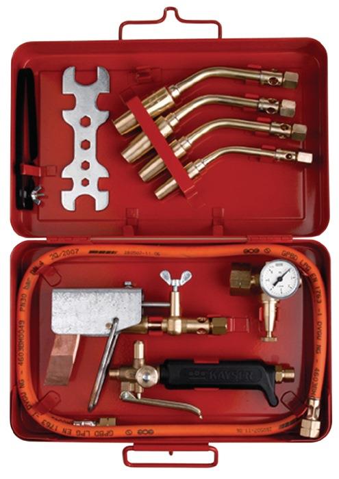 Hartlötgarnitur 10-teilig im Stahlblechkasten Propan KAYSER