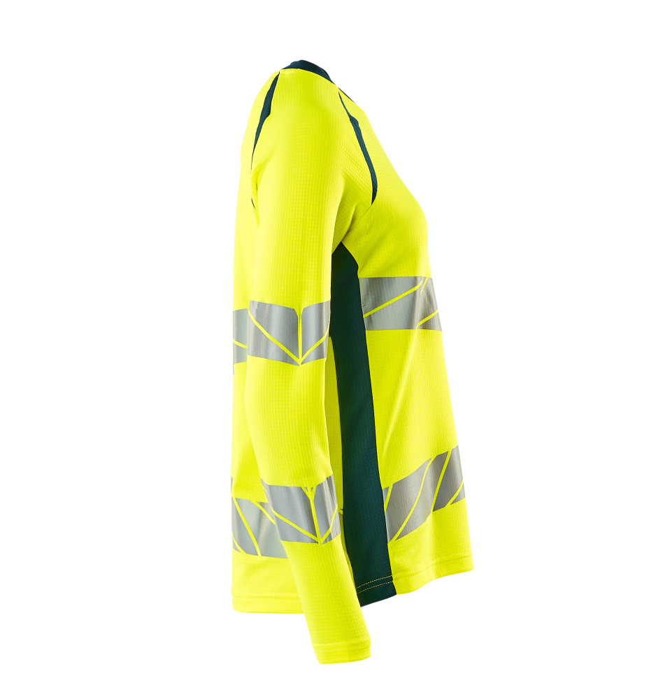 Damen-Passform Langarmshirt ACCELERATE SAFE Hi-vis Gelb/Dunkelpetroleum 3XLONE