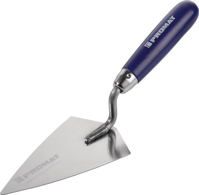 Hamburger Putzkelle Länge 140 mm Breite 80 mm rostfrei, m. Buchenholzheft Edelstahl PROMAT