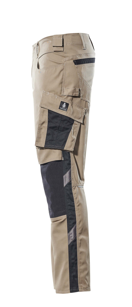 Hose mit Knietaschen UNIQUE Hellkhaki/Schwarz 82C48