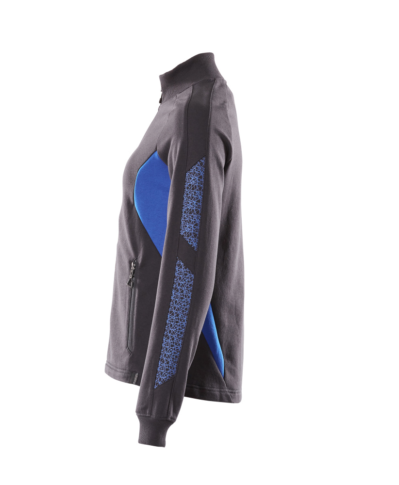 Damen-Passform Sweatshirt mit Reißverschluss ACCELERATE Schwarzblau/Azurblau XL ONE