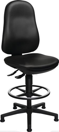 Arbeitsdrehstuhl Point 70 C Bodengleiter+Fußring Kunstlederpolster schwarz