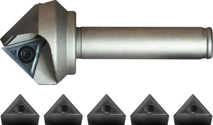 Fasenfräserset TCGX Nenn-Ø 25 mm Schaft-Ø 12 mm 6-teilig vernickelt mit 5x WSP TCGX 163504 PMK40 PROMAT