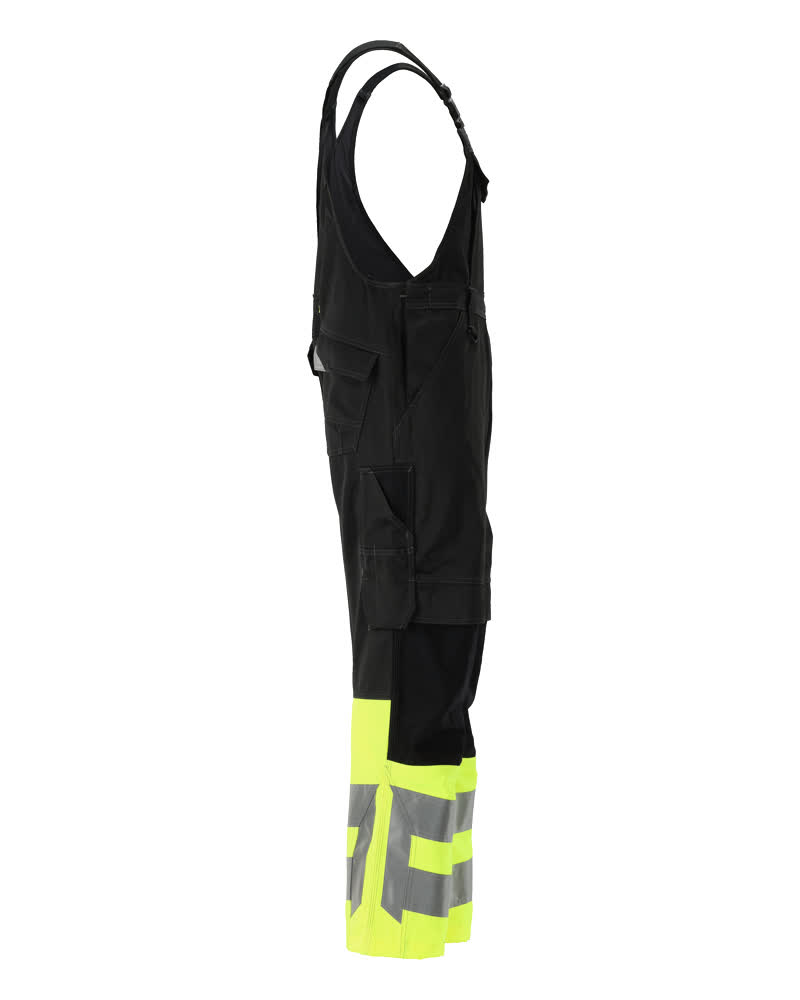 Latzhose mit Knietaschen SAFE SUPREME Schwarz/Hi-vis Gelb 76C46