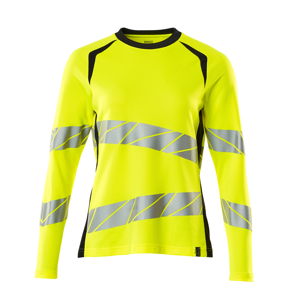 Damen-Passform Langarmshirt ACCELERATE SAFE Hi-vis Gelb/Schwarzblau 3XLONE