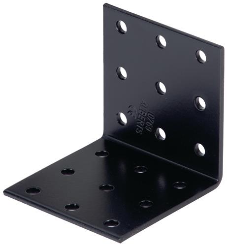 Lochplattenwinkel H60xB60xS2,5mm STA roh,verzinkt,schwarz ku.-besch.GAH