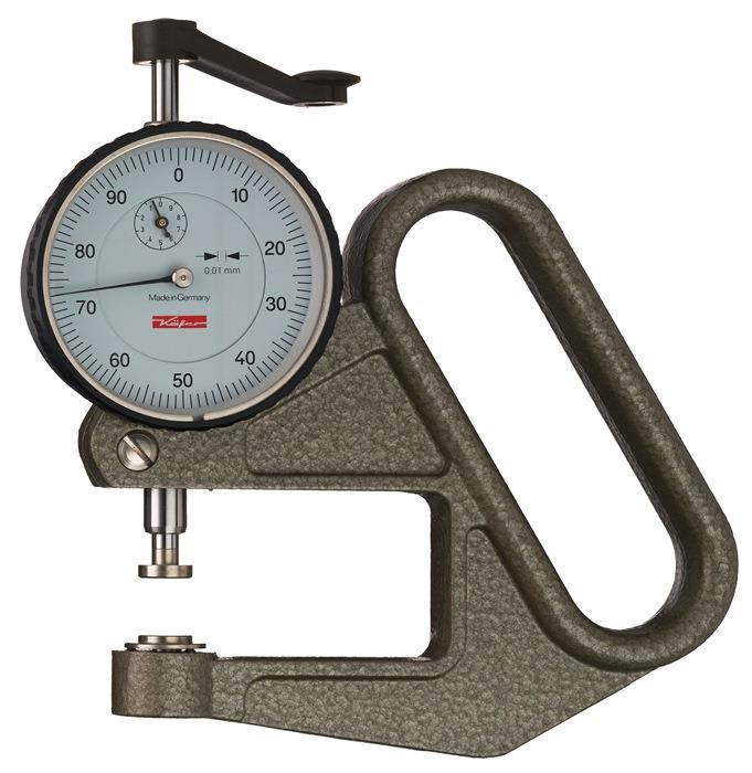 Dickenmessgerät J 50 0-10 mm Ablesung 0,01 mm flach 10=c mm KÄFER